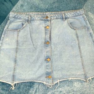 Button Up Denim Skirt